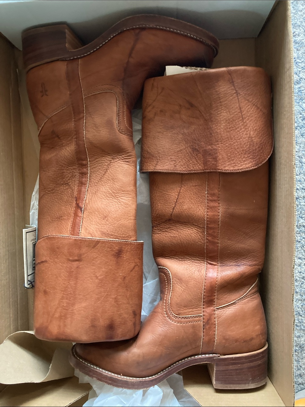 Frye OTK Campus Boots in Saddle size 9